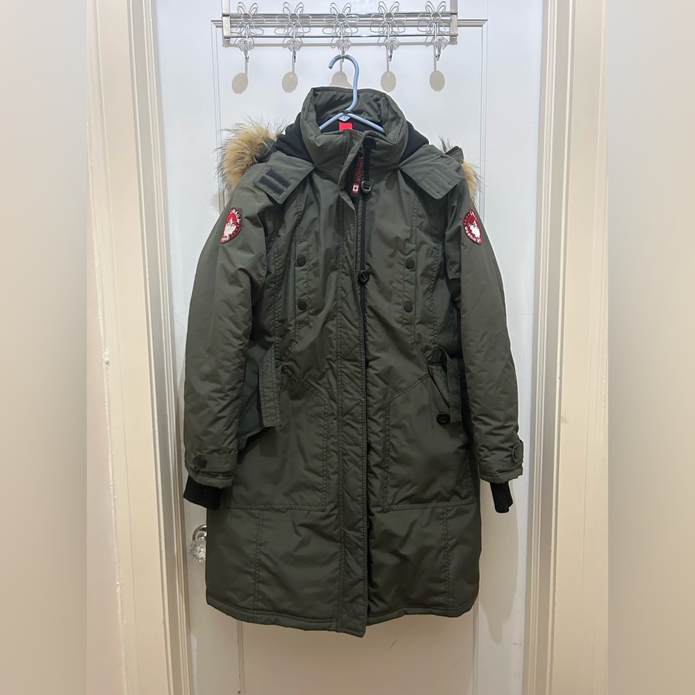 Women's Green Parka Coat